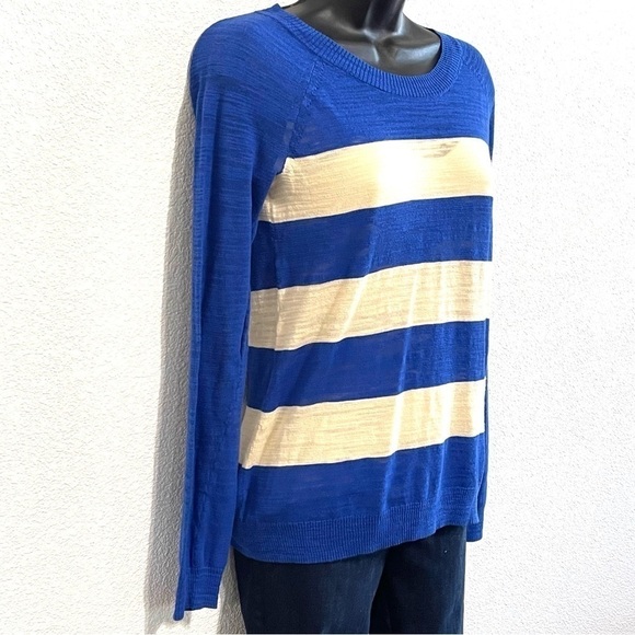 Madewell Woman Blue White Stripe Sweater Size XS - Picture 6 of 14